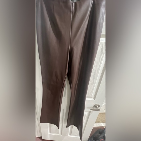 ASOS Pants & Jumpsuits Brown Faux Leather Pants Tall Girl Friendly